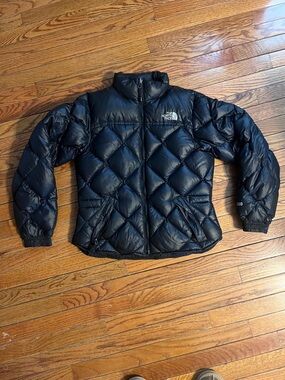 The North Face Black Puffer Coat with Elastic Hem